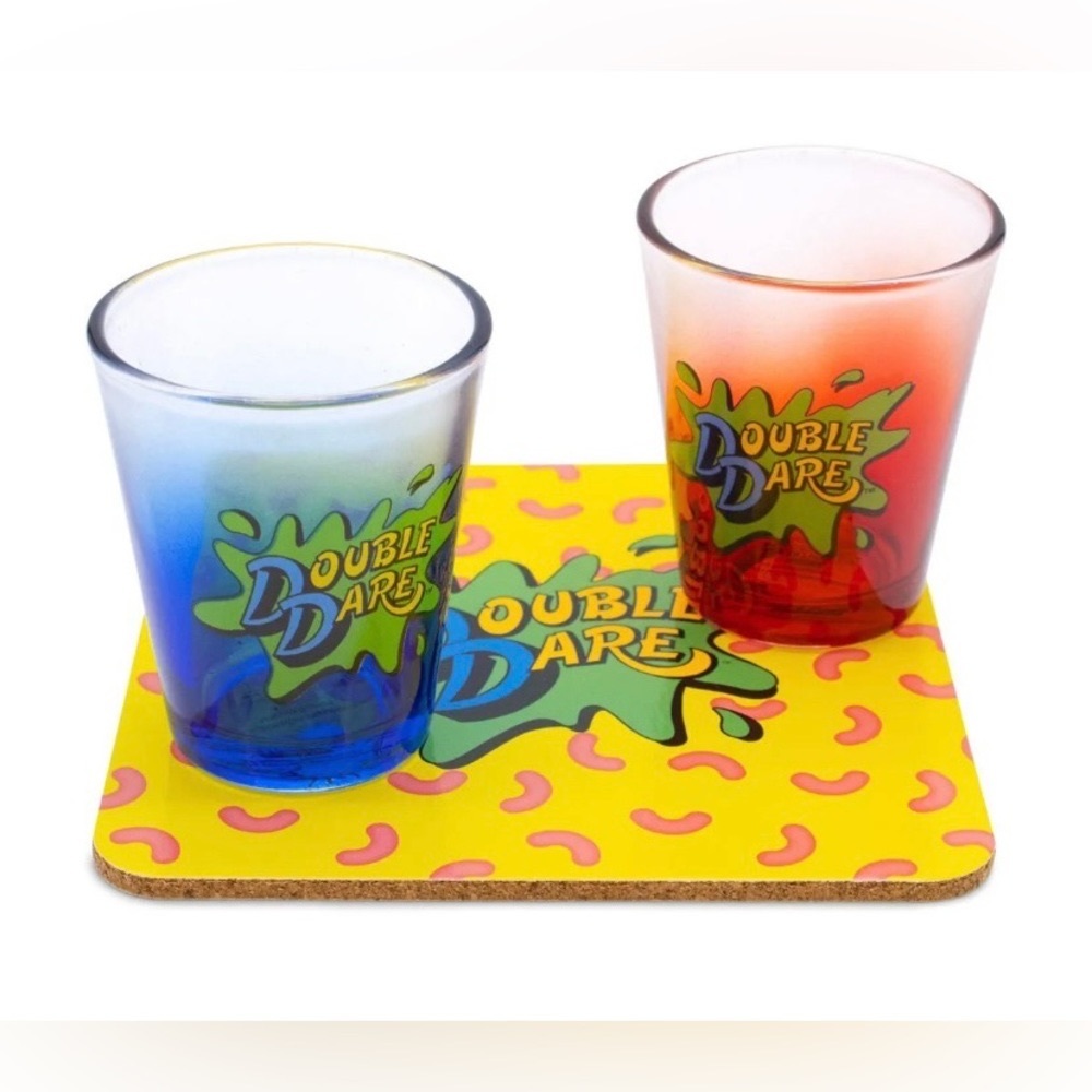 The Nick Box Exclusive Double Dare Shot Glass And Coaster Game Set